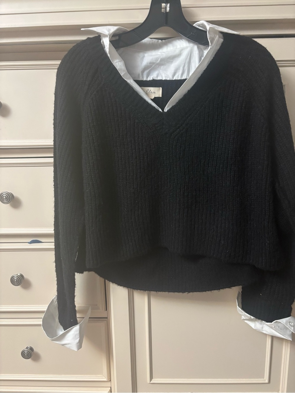 Women’s Elan Black V-Neck Sweater